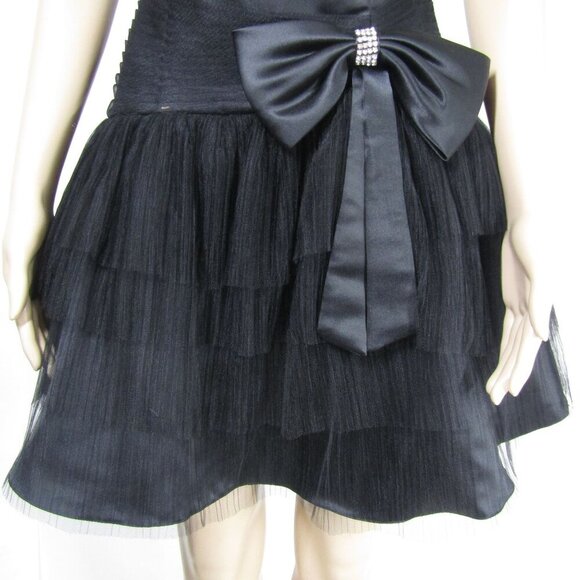 VTG Hannah S Y2K 4 Whimsigoth Fairy Goth Black Prom Witchy  BOW Mini Tutu Dress - Picture 4 of 13